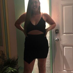 Revamped Black Mini Dress with Cutout